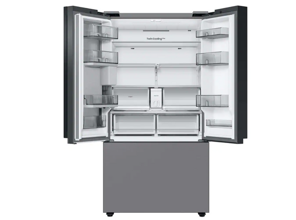 NEW: Samsung Bespoke 3-Door French Door Refrigerator (30 cu. ft.) with Beverage Center™ in Stainless Steel RF30BB6600QL / RF30BB6600QLAA - 02