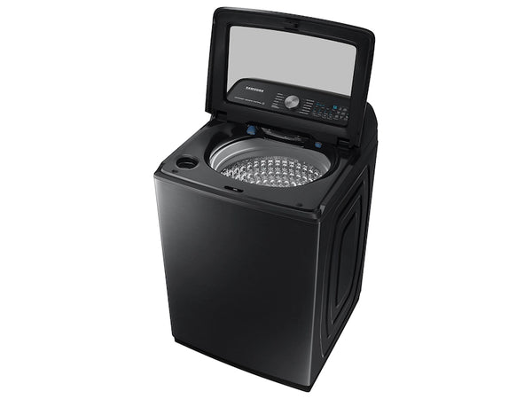 NEW: Samsung - 5.5 cu. ft. Extra-Large Capacity Smart Top Load Washer with Auto Dispense System and 7.4 cu. ft. Smart Electric Dryer with Steam Sanitize+ - Brushed black