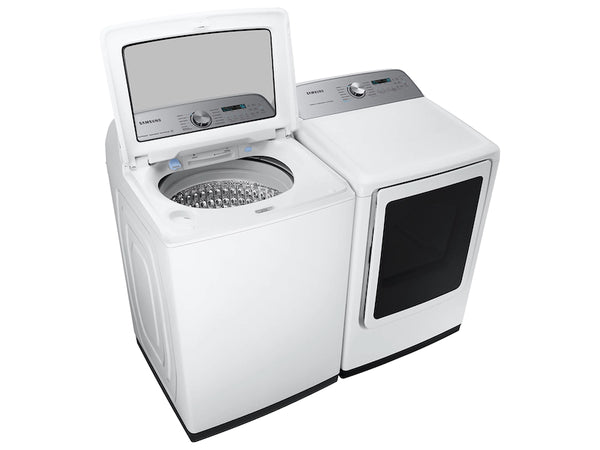 USED: 5.0 cu. ft. Top Load Washer with Super Speed in White 5.0 cu. ft. Top Load Washer with Super Speed in White WA50R5400AW/US & 7.4 cu. ft. Smart Gas Dryer with Steam Sanitize+ in White DVG52A5500W/A3