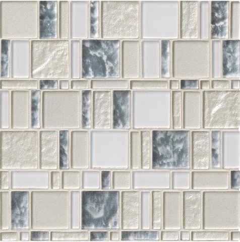 Chantilly Stax 11.85 in. x 11.97 in. x 8mm Glass Mesh-Mounted Mosaic Tile (9.9 sq. ft./case) by MSI