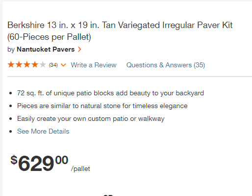 Berkshire 13 in. x 19 in. Tan Variegated Irregular Paver Kit (60-Pieces per Pallet) by Nantucket Pavers Pallet