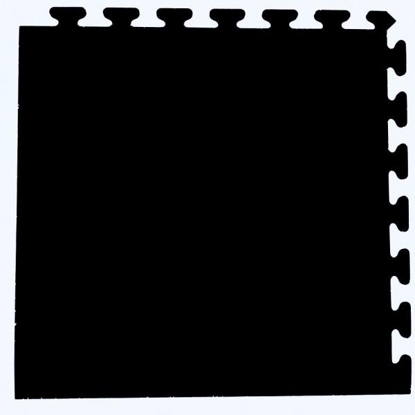 Solid Black 24 in. x 24 in. Finished Corder Rubber Floor Tile (16 sq. ft. / case)