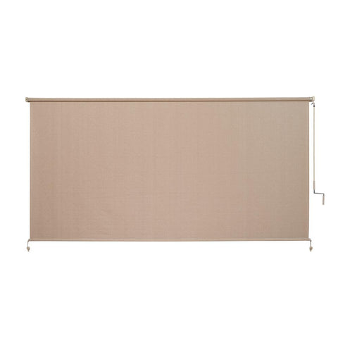 Camel Cordless Light Filtering Fade Resistant Fabric Exterior Roller Shade 72 in. W x 72 in. L by Coolaroo