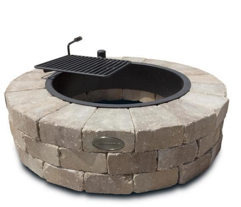 Grand 48 in. Fire Pit Kit in Santa Fe with Cooking Grate by Necessories Pallet