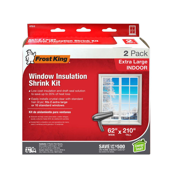 Frost King E/O 62 in. x 210 in. Polyurethane Extra-Large Shrink Window Insulation (2 per Pack)
