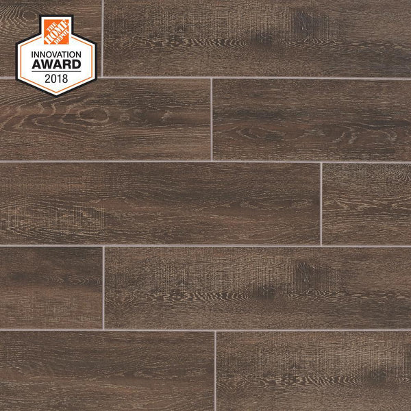 Coffee Wood 6 in. x 24 in. Glazed Porcelain Floor and Wall Tile (14.5 sqft. case) by Lifeproof