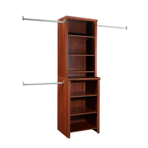 Impressions Deluxe Hutch 60 in. W - 120 in. W Dark Cherry Wood Closet System by ClosetMaid