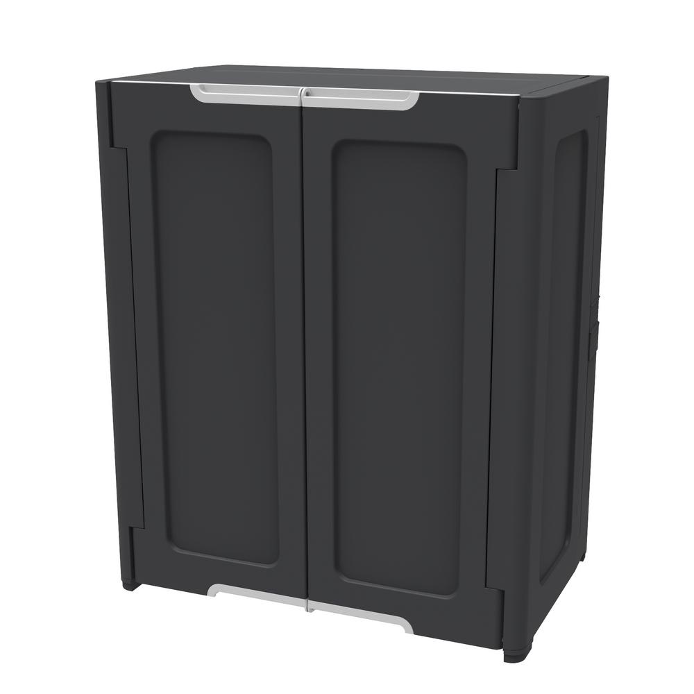 HDX 36 in. H x 30 in. W x 19 in. D Stackable Utility Base/Wall Freestanding Cabinet in Dark Grey