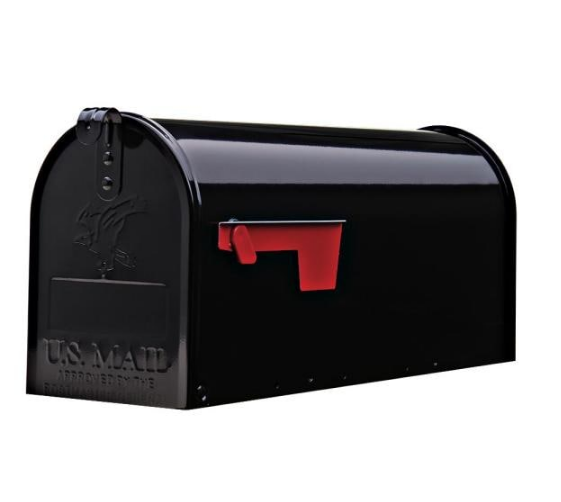 Elite Medium, Steel, Post Mount Mailbox, Black by Gibraltar Mailboxes