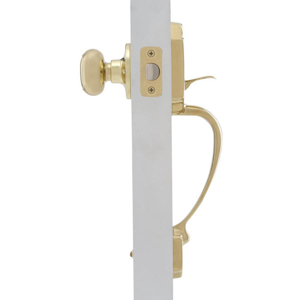 Defiant Springfield Single Cylinder Polished Brass Door Handleset with Mushroom Knob