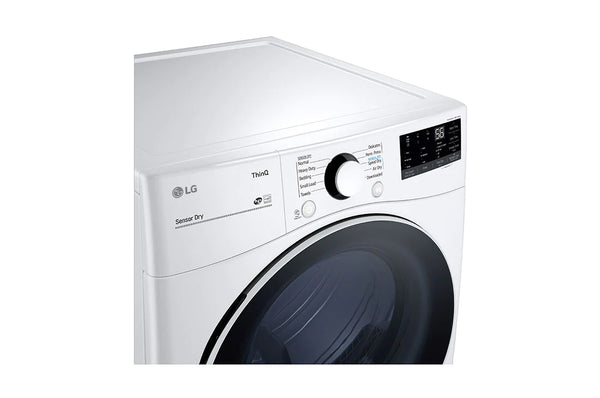 NEW:  LG Electronics 7.4 cu. ft. Large Capacity Vented Smart Stackable Gas Dryer with Sensor Dry in White