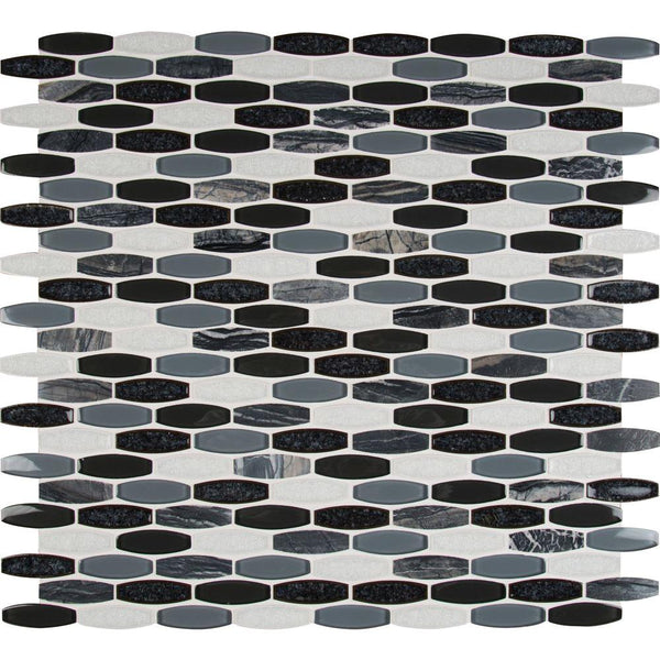 Haley Gris 12 in. x 12 in. x 8mm Glass Stone Mesh-Mounted Mosaic Tile