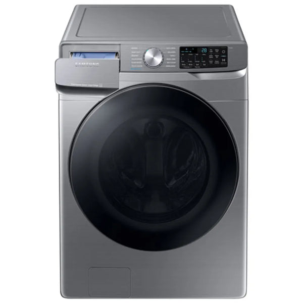 NEW: Samsung 4.5 cu. ft. Large Capacity Smart Front Load Washer with Super Speed Wash in Platinum WF45B6300AP / WF45B6300AP/US + 7.5 cu. ft. Smart Gas Dryer with Steam Sanitize+ in Platinum DVG45B6300P / DVG45B6300P/A3