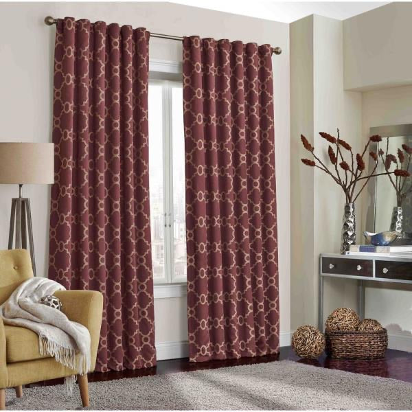 Correll Blackout Window Curtain Panel in Burgundy - 52 in. W x 95 in. L (2)