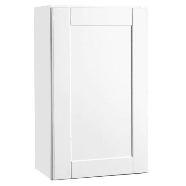 Hampton Bay Shaker Satin White Stock Assembled Wall Kitchen Cabinet (18 in. x 30 in. x 12 in.)