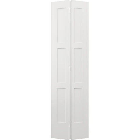 Set (2): JELD-WEN 24 in. x 96 in. Birkdale White Paint Smooth Hollow Core Molded Composite Interior Closet Bi-fold Door