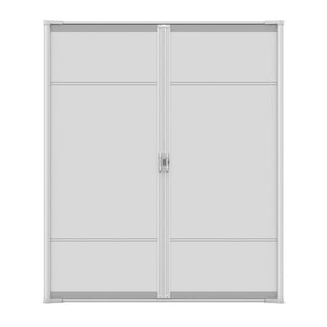 72 in. x 80 in. Brisa White Standard Height Double Door Kit Retractable Screen Door