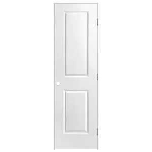 Masonite 24 in. x 80 in. 2-Panel Square Top Left-Handed Hollow-Core Smooth Primed Composite Single Prehung Interior Door