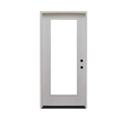 Steves & Sons 24 in. x 80 in. Reliant Series Full Lite White Primed Fiberglass Prehung Front Door