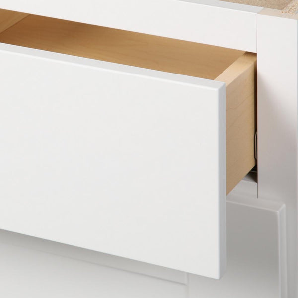 Hampton Bay Princeton Shaker Assembled 18x34.5x24 in. 3-Drawer Base Cabinet with soft close in Warm White