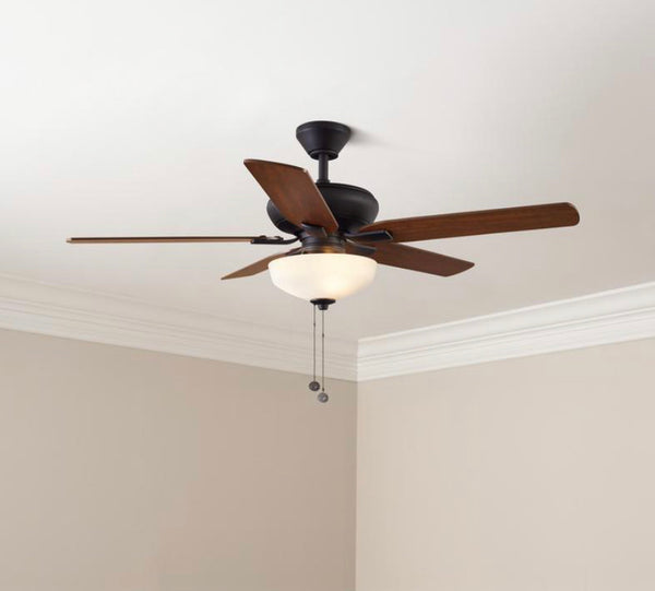 Holly Springs 52 in. LED Indoor Oil-Rubbed Bronze Ceiling Fan with Light Kit by Hampton Bay