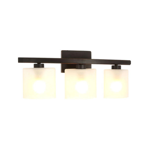 Ettrick 3-Light Oil-Rubbed Bronze Sconce with Hand Pained Glass Shades by Hampton Bay