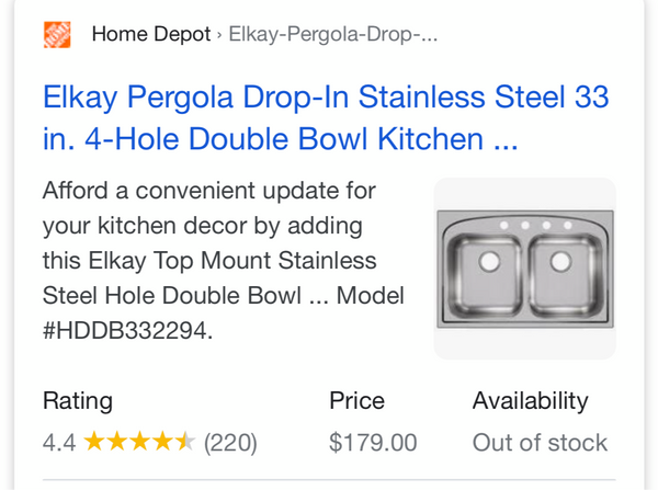 Pergola Drop-In Stainless Steel 33 in. 4-Hole Double Bowl Kitchen Sink by Elkay