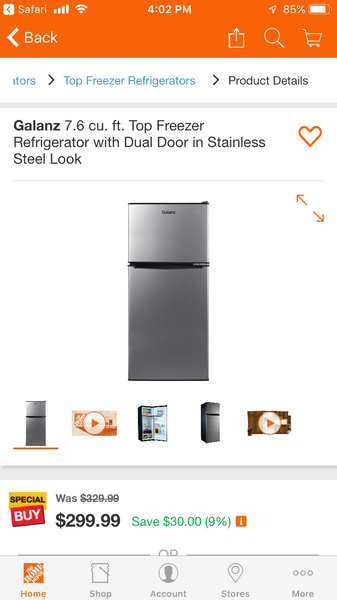 7.6 cu. ft. Top Freezer Refrigerator with Dual Door in Stainless Steel Look