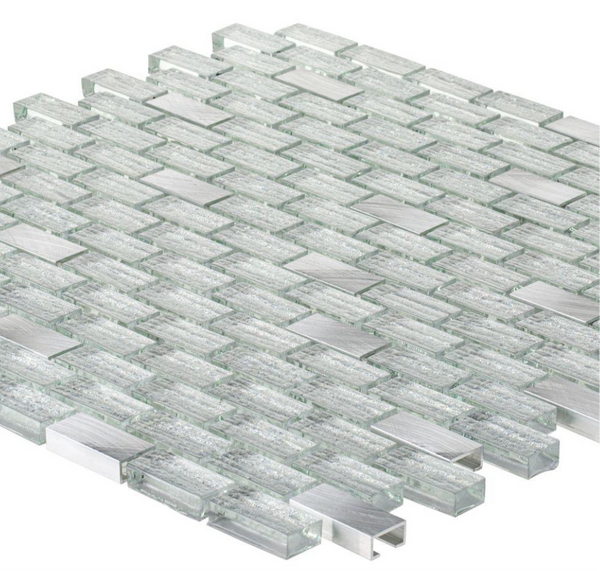 Jeffrey Court Crystal Ice 11.375 in. x 12 in. x 8 mm Interlocking Textured Glass Mosaic Tile (23 pc)