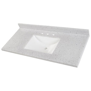 Home Decorators Collection 49 in. Solid Surface Vanity Top in Silver Ash with White Sink