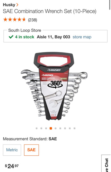 Husky SAE Combination Wrench Set (10-Piece