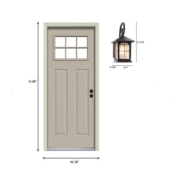 Brimfield 1-Light Aged Iron Outdoor Wall Lantern Sconce by Home Decorators Collection