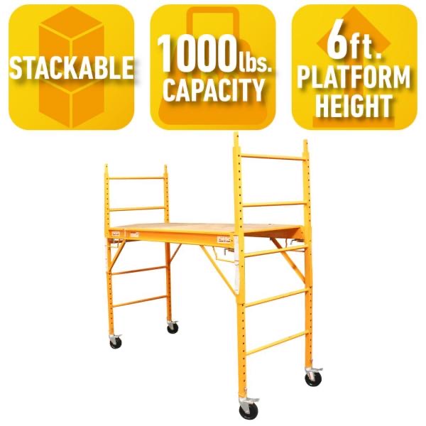 6 ft. x 6 ft. x 2.4 ft. Multi-Use Drywall Baker Scaffolding with 1000 lb. Capacity by PRO-SERIES