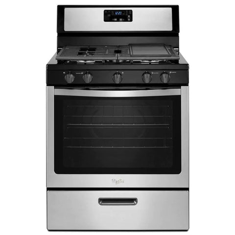 USED: Whirlpool Whirlpool - 5.1 Cu. Ft. Freestanding Gas Range - Stainless steel