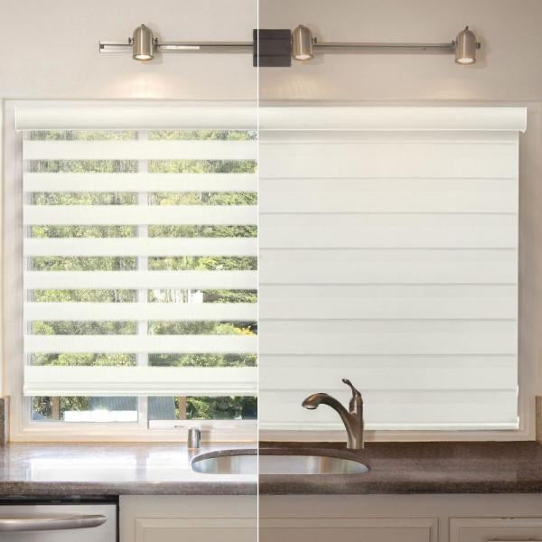 36 in. W x 72 in. L Striped Dove Zebra Horizontal Roller Shade by Chicology