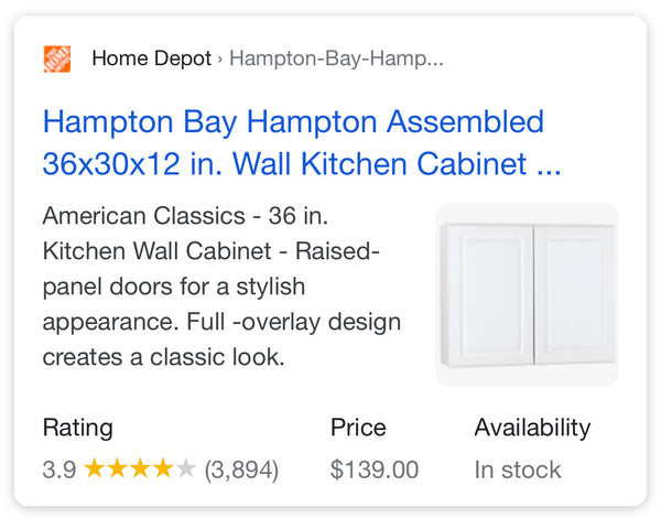 Hampton Assembled 36x30x12 in. Wall Kitchen Cabinet in Satin White by Hampton Bay