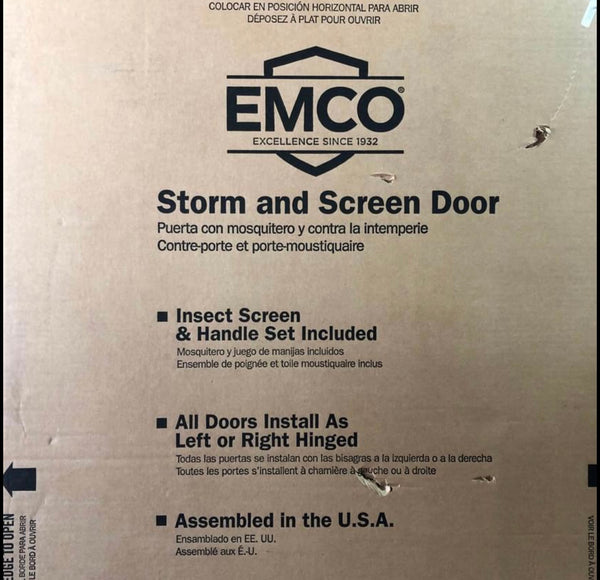 32 in. x 80 in. 400 Series Bronze Universal Self-Storing Aluminum Storm Door with Nickel Hardware by EMCO