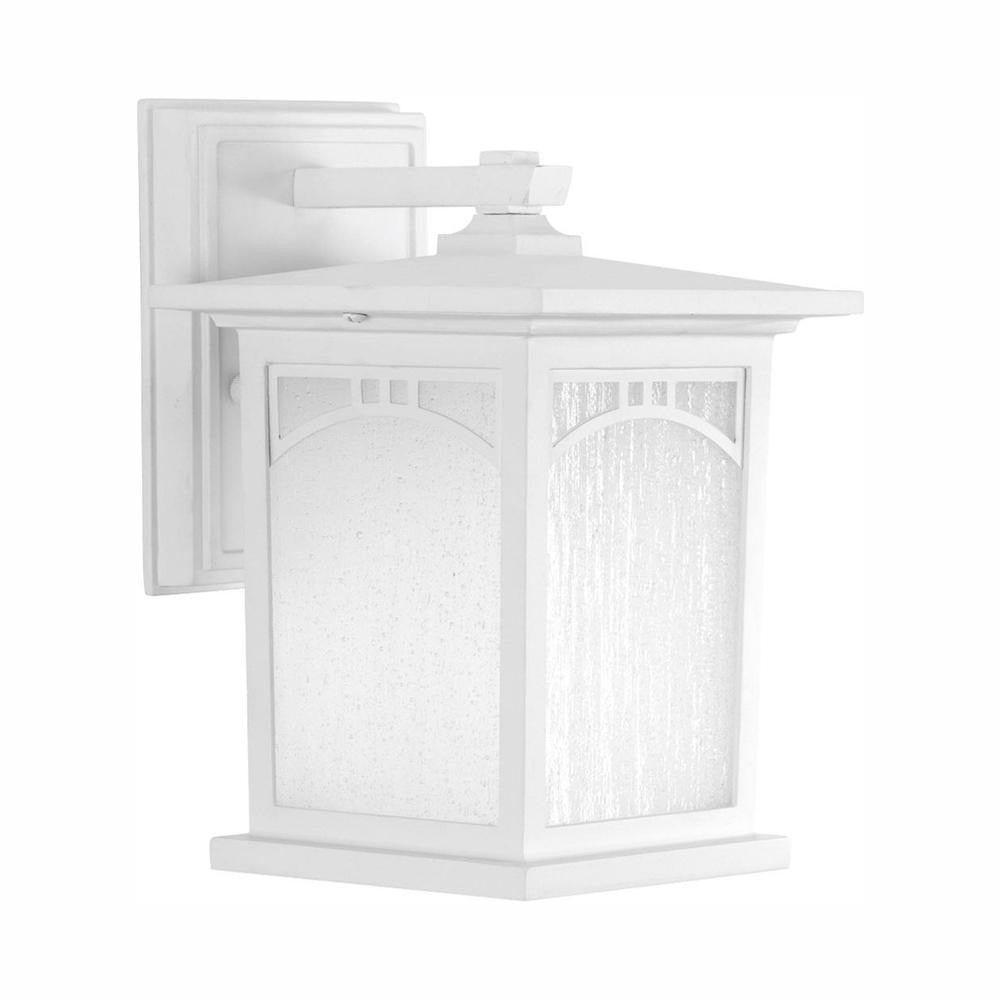 Residence Collection 1-Light 9.2 in. Outdoor Textured White LED Wall Lantern Sconce by Progress Lighting
