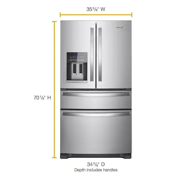 NEW: Whirlpool 25 cu. ft. French Door Refrigerator in Fingerprint Resistant Stainless Steel