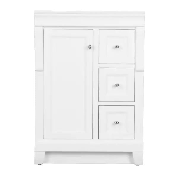 Naples 24 in. W Bath Vanity Cabinet Only in White with Right Hand Drawers by Home Decorators Collection