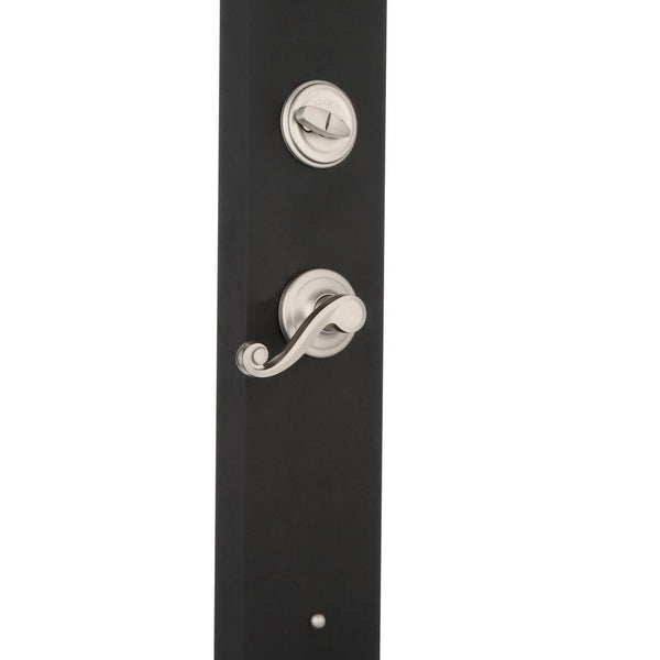 Kwikset Arlington Satin Nickel Single Cylinder Door Handleset with Lido Door Lever Featuring SmartKey Security