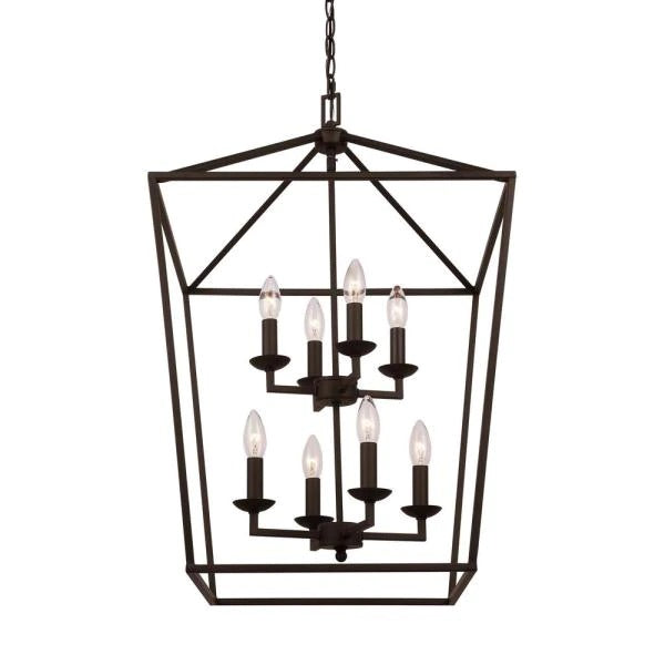 Weyburn 8-Light Bronze Caged Chandelier