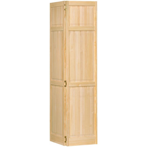 Kimberly Bay 36 in. x 80 in. Clear 6-Panel Solid Core Unfinished Wood Interior Closet Bi-Fold Door