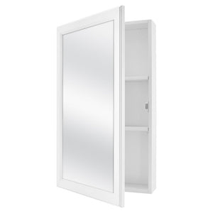 Glacier Bay 15-1/4 in. W x 26 in. H Framed Surface-Mount Bathroom Medicine Cabinet in White