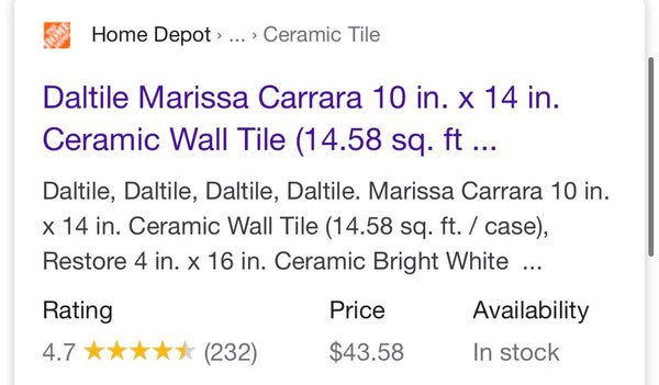 Marissa Carrara 10 in. x 14 in. Ceramic Wall Tile 87.48 sq. ft. / 6 cases)