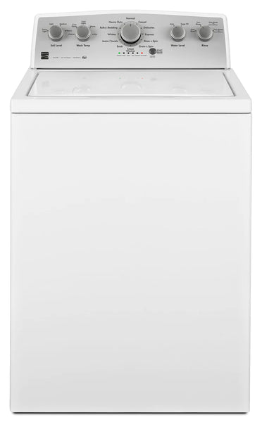 USED: Kenmore 75132 7.0 cu. ft. Gas Dryer with SmartDry Plus Technology - White + Kenmore 25132 4.3 cu. ft. Top Load Washer w/Triple Action Impeller - White