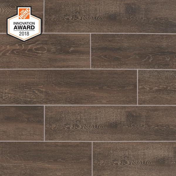 Coffee Wood 6 in. x 24 in. Glazed Porcelain Floor and Wall Tile (436.50 sq. ft. / 30 case) by Lifeproof