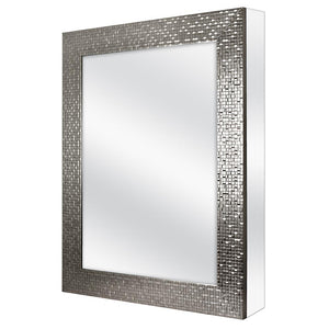 Home Decorators Collection 24 in. W x 30 in. H Fog Free Framed Recessed or Surface Mount Bathroom Medicine Cabinet in Brushed Nickel