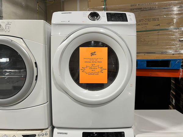 USED: Samsung 7.5 Cu. Ft. Front-Load Gas Dryer with Smart Care, White MOD: DV42H5000GW