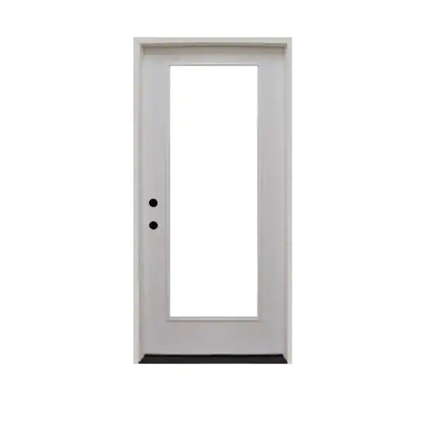 Steves & Sons 28 in. x 80 in. Reliant Series Full Lite White Primed Fiberglass Prehung Front Door